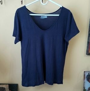 Charolette Russe Navy Blue Short Sleeve Top GUC!